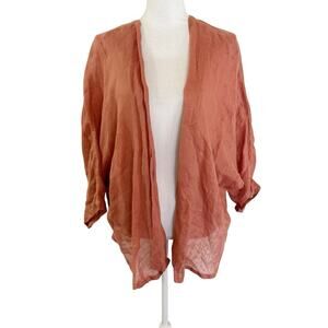 Kleen Womens 100% Linen Cardigan Size Large Beachy Resortwear Cruise‎